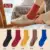 5 Pairs/set Women Socks Soft Fashion Autumn Winter Travel Mid-calf Length Mixed Color Outdoor Sports Striped Daily Elastic Warm crew socks women Women's Socks