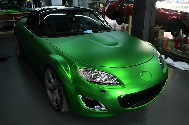 Green Brushed Metallic Vinyl Wrap-2
