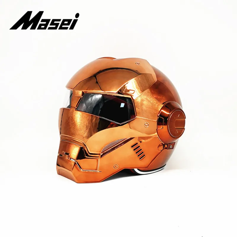 Masei шлем Железного человека moto rcycle шлем половина шлем с открытым лицом шлем-каска moto cross дополнительная наклейка для автомобиля casco moto Бронзовый