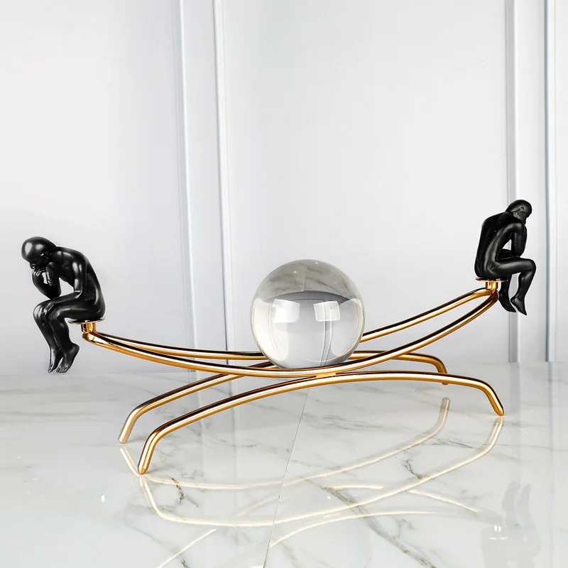 

Customizable Class Soft Loading Home Decoration Modern Minimalist Decoration Thinkers Glass Ball Office Desktop Ornaments