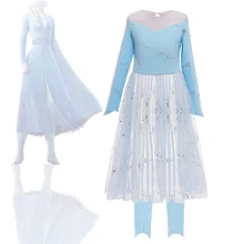 Платье Анны и Эльзы для маленьких девочек; нарядная детская одежда на Рождество; костюм принцессы Эльзы; платья принцесс Анны; детское платье в морском стиле