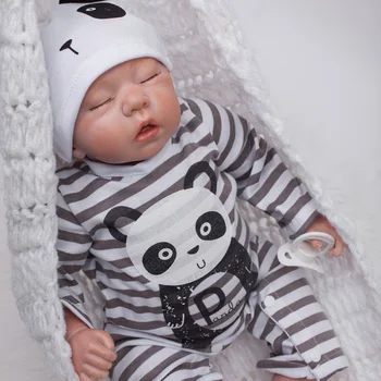 

20 Inch Silicone Realistic Reborn Baby Doll Close Eyes Sleeping Lifelike Newborn Baby Dolls Children Best Playmates Presents