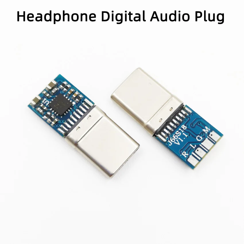 

2pcs/lot Wire bonding type connector type-c Digital signal Audio module Plug DIY Replace 3.5mm Repair parts Accessories 16/32bit