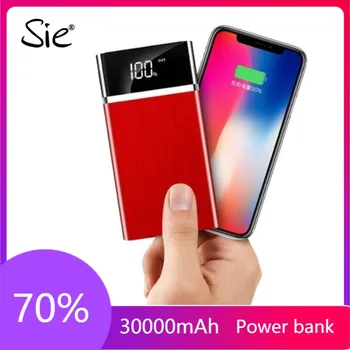 30000 mah電源銀行携帯電話の充電器大容量powerbank屋外トラベル液晶デジタル表示led照明poverbank