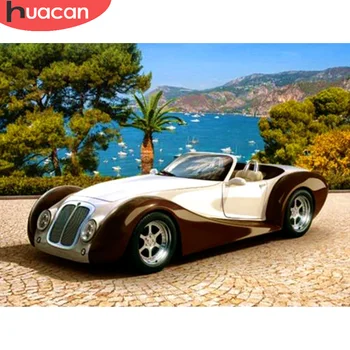 

HUACAN 5D DIY Diamond Painting Full Drill Car Handmade Diamond Embroidery Landscape Mosaic Decoration Gift