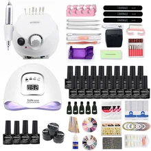 Набор гель-лаков для ногтей 20 Вид лак для ногтей комплект с 350000 об/мин, фрезер для ногтей, сверлильный станок 80/54/машинка для стрижки 48 Вт лампа для маникюра акриловые комплект набор инструментов для ногтей