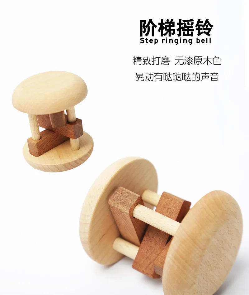 Wooden Soothing Rattles Mobiles Toys for Toddler 0-12 Months Children Play Game Newborns Gift Box Baby Awakening Stuff Musthaves (2)