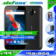 Ulefone S7 5,0 дюймов HD 3g WCDMA смартфон Двойная камера заднего вида MTK6580 четырехъядерный процессор три слота 8 Гб rom Android 7,0 мобильный телефон