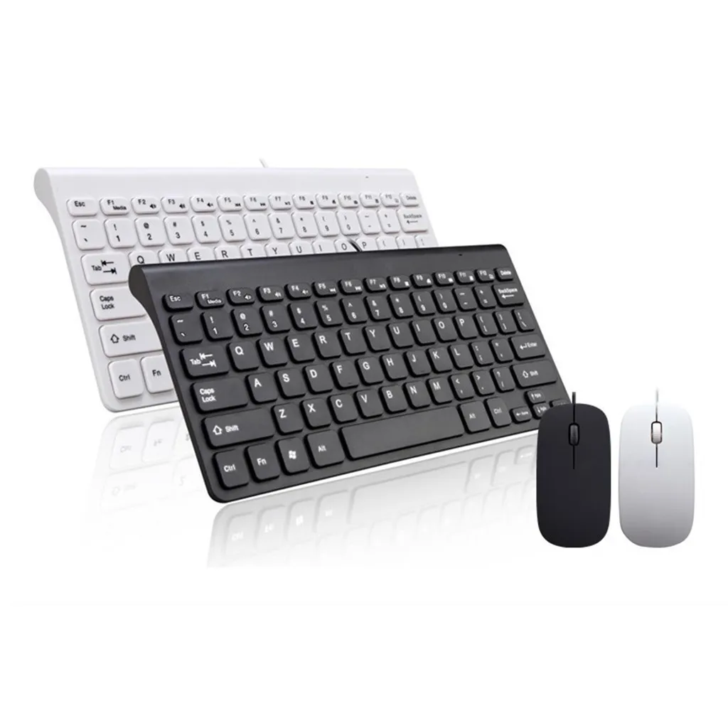 Wired 78 Key Keyboard Mouse Combo with 1.3meter Cable for Home Office White