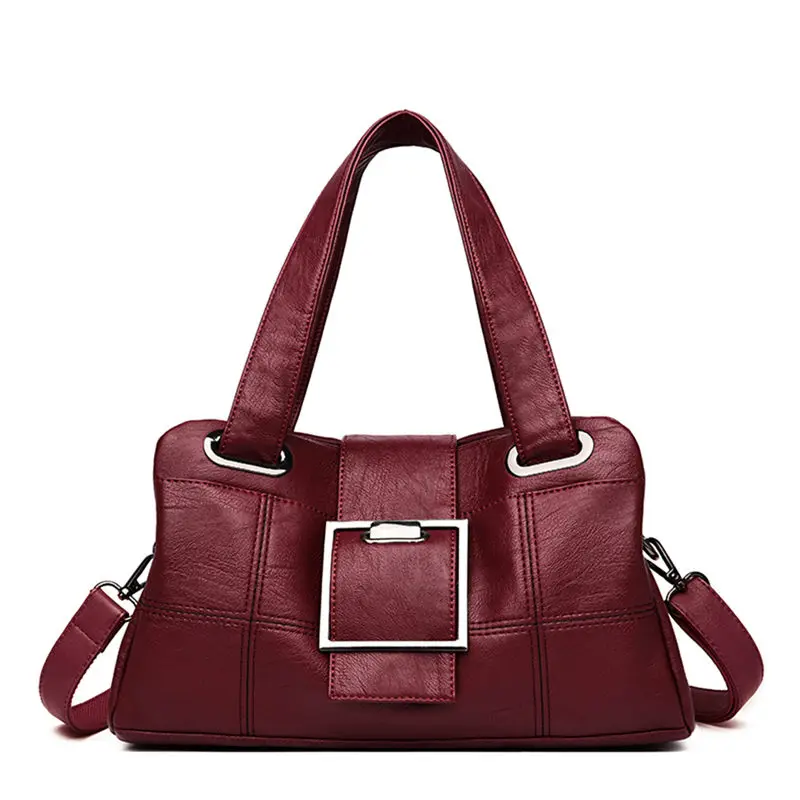 3 слоя кожи Для женщин Сумки Дизайнерская Роскошная Сумки сумка женская Повседневное, брендовые сумки-тоут через плечо женская сумка Sac A Main Femme - Цвет: Wine red