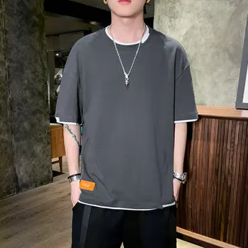 

Men's short sleeve t-shirt summer trend handsome casual half sleeve 4719