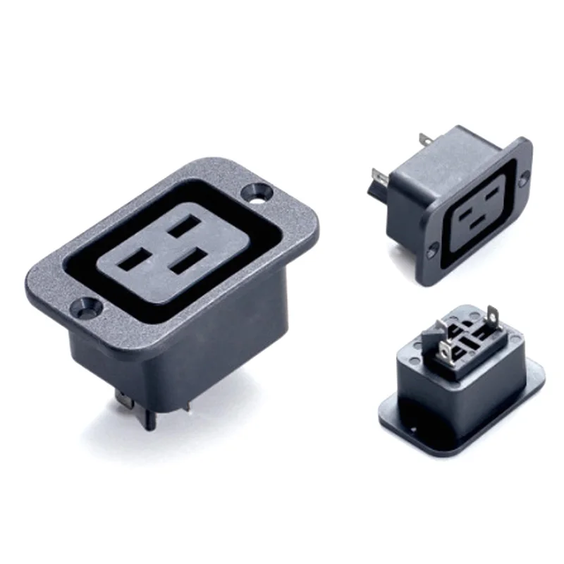 Черный 16A 250V IEC320 C20 C19 Профессиональный адаптор штепсельная розетка Соединительный Штепсель электрической AC Мощность розетка с серьга в ухо отверстие
