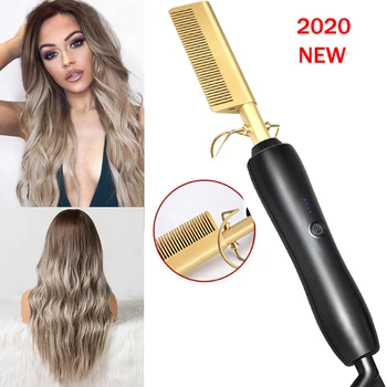 

Curling Iron Hair Curler Brush Electric Hot Comb Tangle Hair Brush Girls Women Hair Straightener Comb Ceramic Straightening Comb