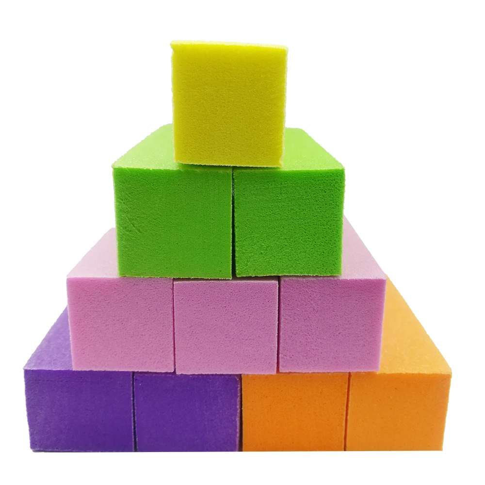 10Pcs/Lot Fashion Sponge Nail File Buffer Block Manicure Polish Sanding Nail Buffer Tofu Buffing Nail Art Tools - Цвет: Random 10pcs