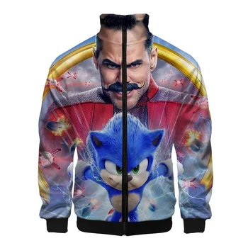 

Anime Sonic The Hedgehog 3D Print Men's Jacket Slim Stand Collar Zipper Jacket Male Tracksuit Streetwear Hip Hop Hoodie for Boys