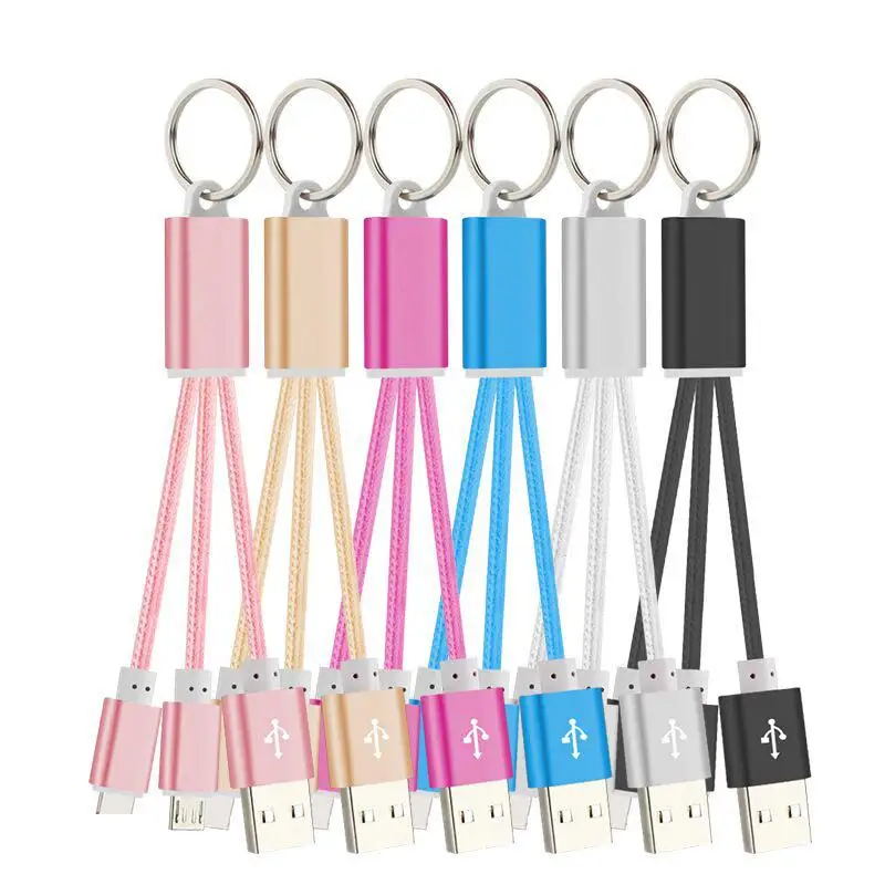 USB кабель 3 в 1 для iPhone 11 XS X 8 зарядный Micro Type C портативный брелок ключей шнур