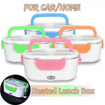 

Food Warmer Container Portable Electric Heating Stainless Steel Lunch Box Home Bento Storage Heated For Kids Dinnerware EU Plug