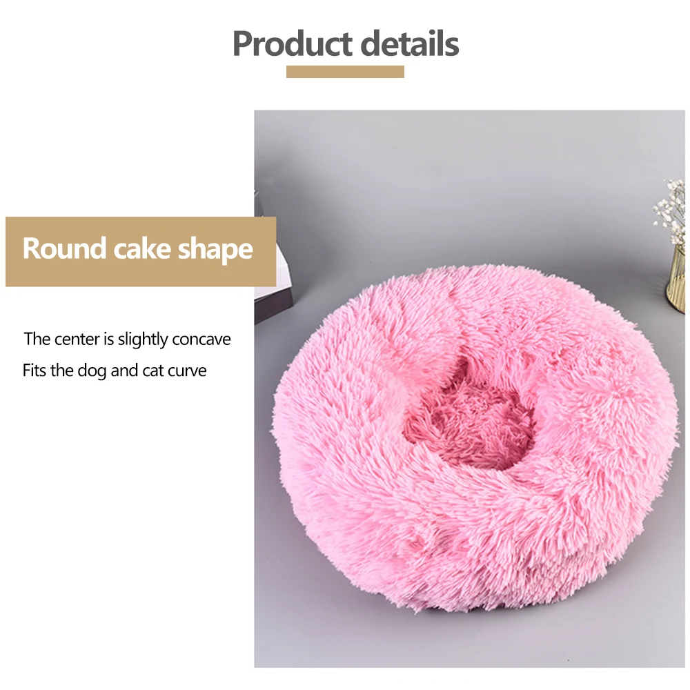 Super Soft Pet Bed Kennel Dog Round Cat Winter Warm Sleeping Bag Long Plush Large Puppy Cushion pet bed