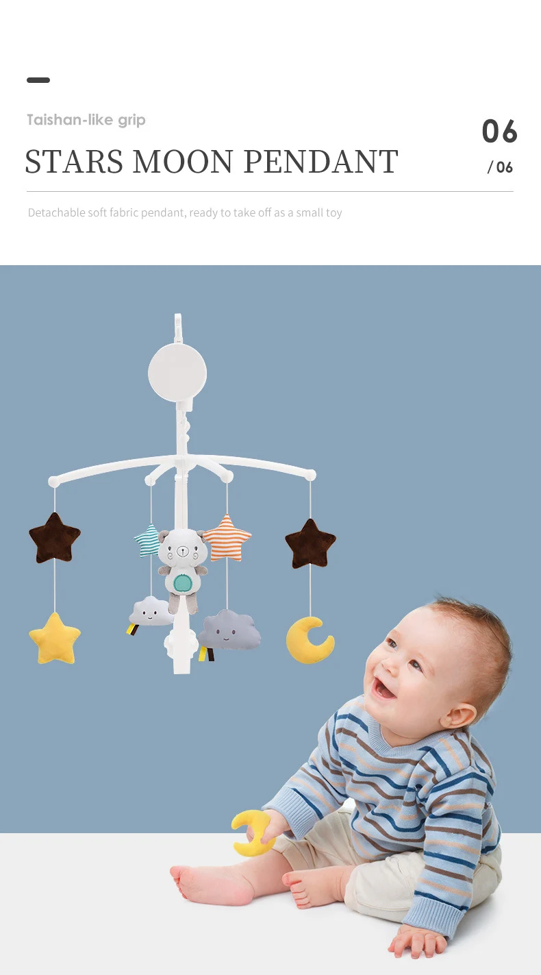 newborn infant toddler baby toys 0-12 months for children kids boys girls on bed bell electric cribs mobile musical box rattles