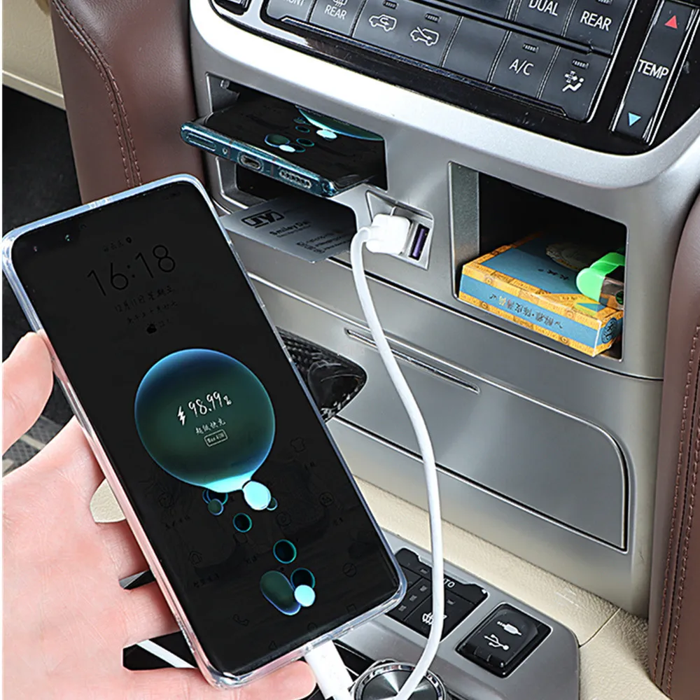 US $193.32 For Toyota Land Cruiser 200 2016 2017 2018 2019 2020 USB Wireless Charging Of Multifunctional Central Control Storage Cassette