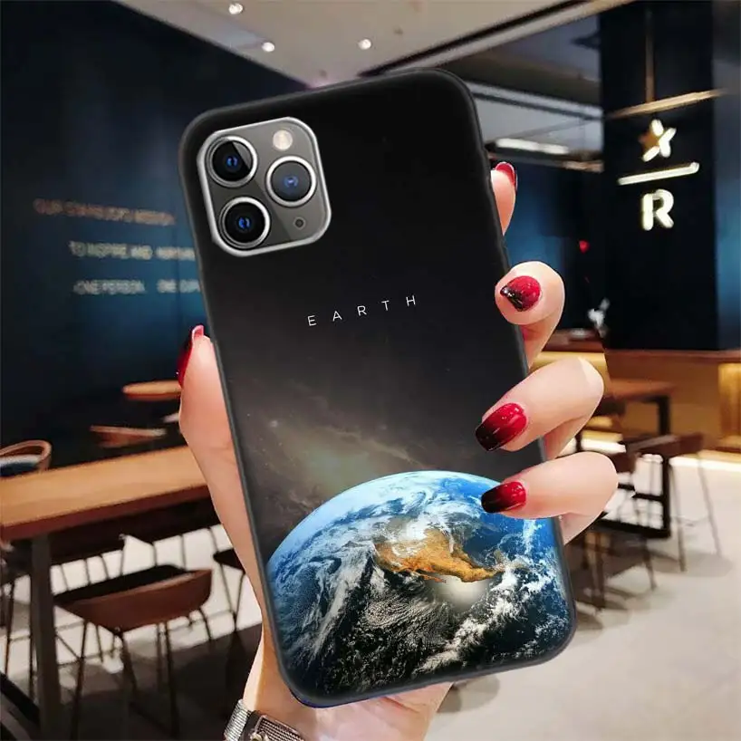 Planets Space Venus Sun Jupiter Mars Black Case for Apple iPhone 11 Pro XR 7 8 3