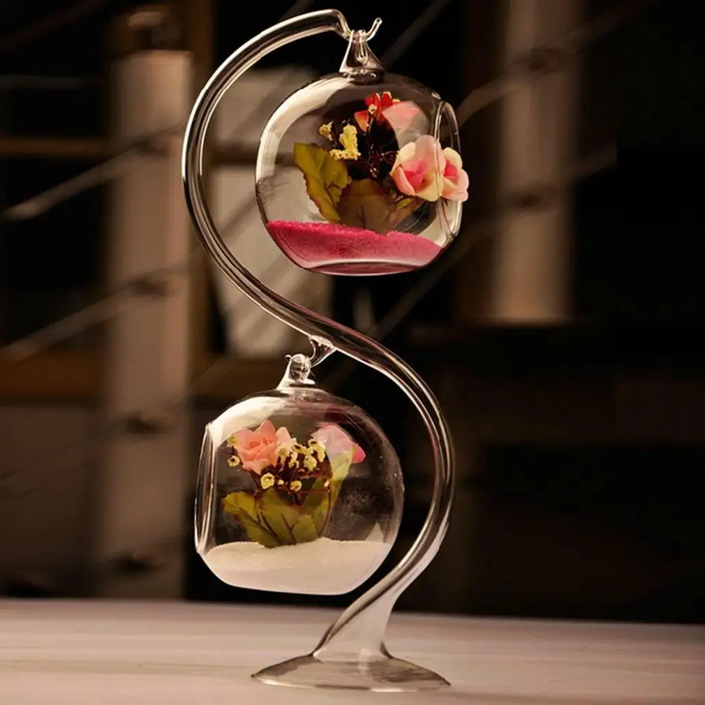 Стеклянные подвесные подсвечники ваза цветок дома с прозрачной 1 круглое отверстие Круглый Декор вазы завод