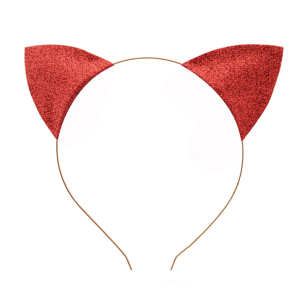 Высокое качество женские блестящие кошачьи уши повязка Косплей-повязка на волосы диск яркая точка изогнутая Кепка поддержка Прямая поставка