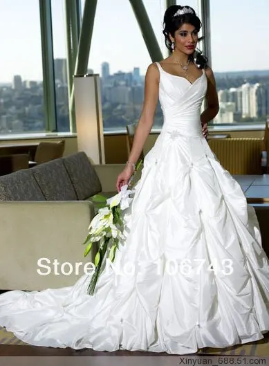 

free shipping 2015 new design hot vestidos de festa longo spaghetti straps A-line customize lace up beading white wedding dress