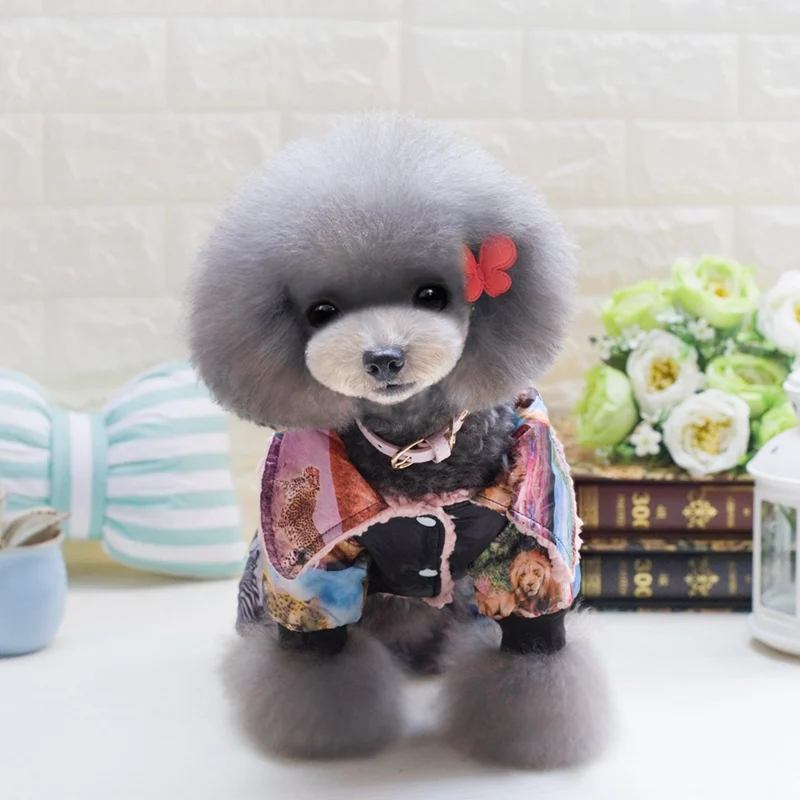 

Pet Cotton Padded Winter Clothes Cartoon 4 Legged Jacket For Dogs Puppy Winter Overalls For Dogs Thickening Ubranka Dla Psa