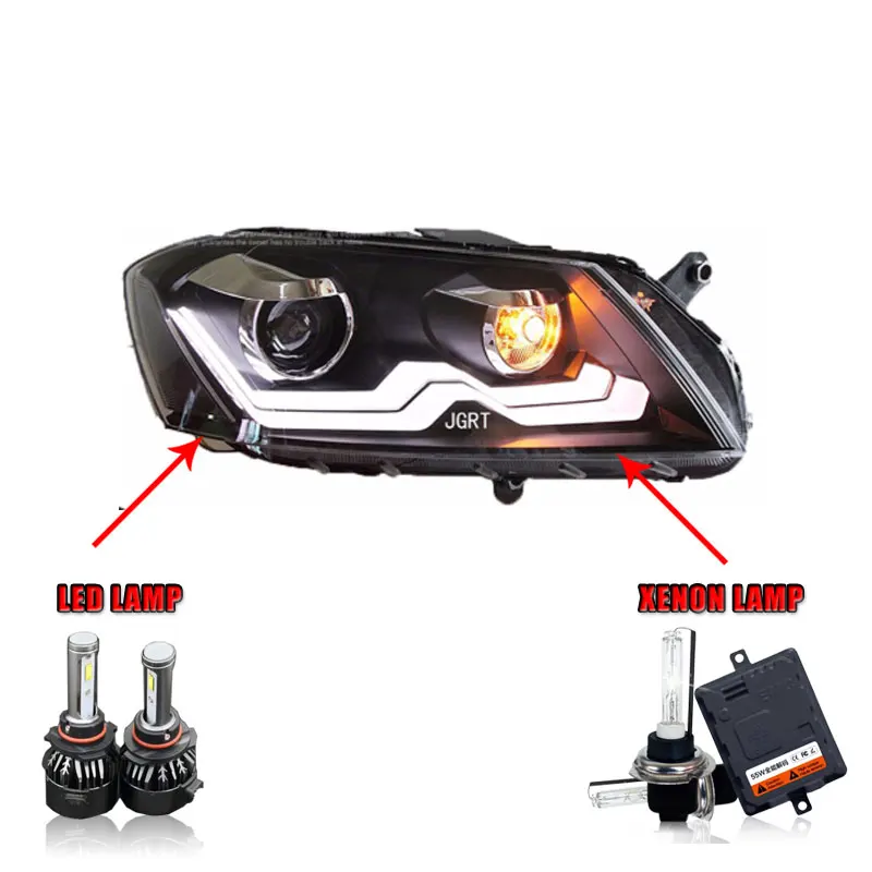 LED high beam 2 шт. автомобильный стиль светодиодный фары для VW Passat 2012- для Passat Головной фонарь светодиодный DRL Объектив двойной луч H7 HID Xenon bi xenon объектив - Цвет: LED high beam