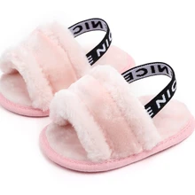 Newborn Kids Faux Fur Baby Shoes Autumn Spring boys girls shoes soft sole indoor shoes 0-18M