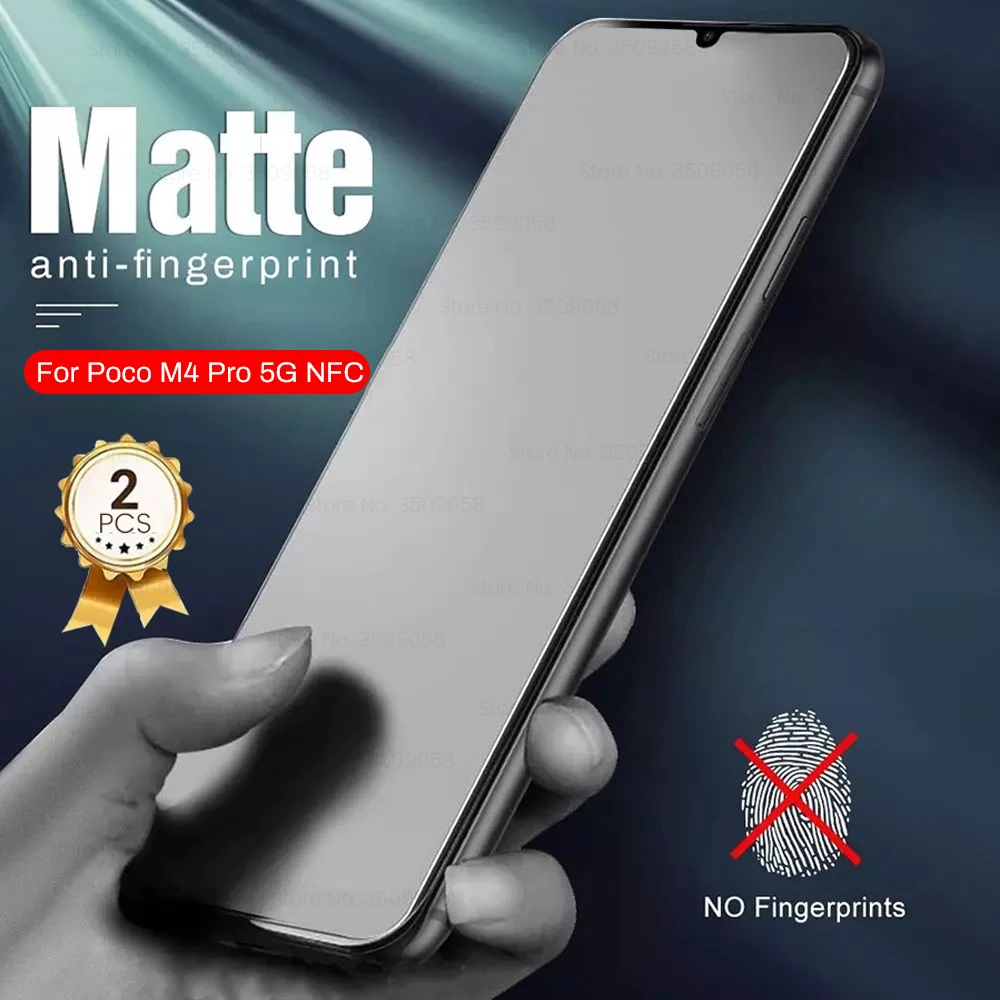 2PCS 9D Matte Frosted Protective Glass for Xiaomi Poco M4 Pro 5G Poko Pocco M 4 Anti-Fingerprint Screen Protector Film Cover | Мобильные
