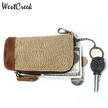 Мужские кошельки для ключей от бренда westкрик с солью и перцем, ключница, органайзер для ключей в стиле ретро, Crazy Horse, Кожаный Автомобильный держатель, брелок