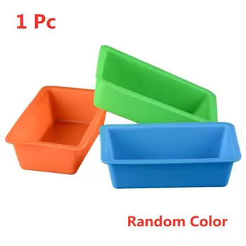 

Rectangular Silicone Baking Mold Soap Mould Shaped Nonstick Toast Mold Rectangular Silicone Toast Box Bread Mould (Random Color)