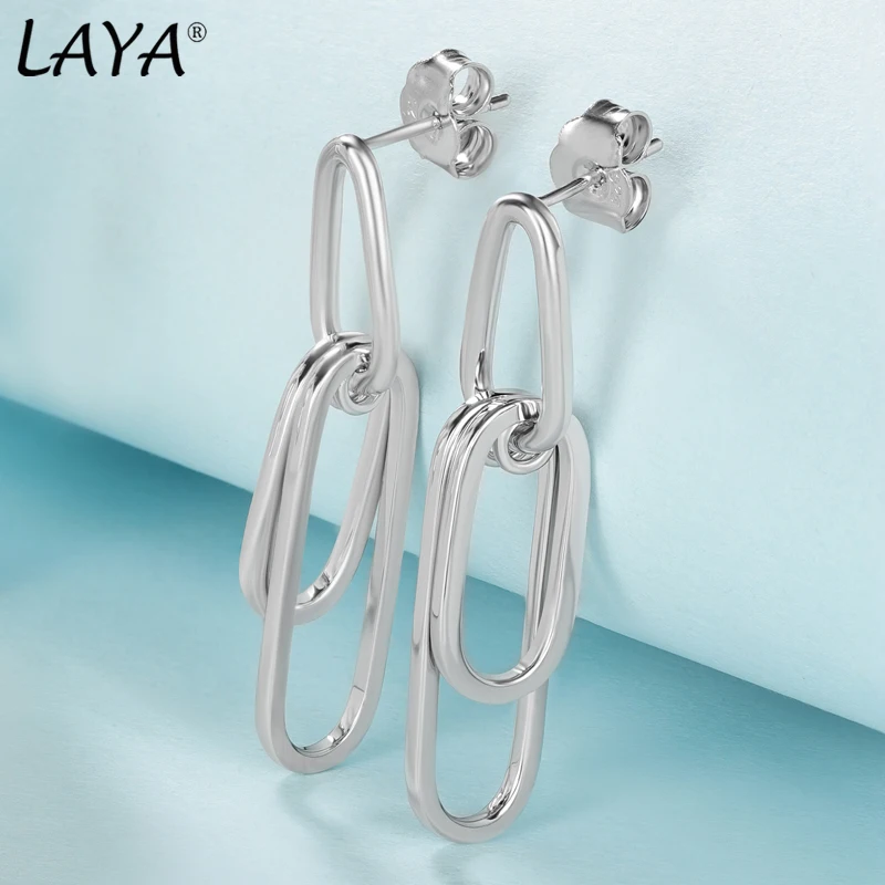 Laya Real 925 Sterling Silver Exotic Accessories Creative Long Hanging Earrings For Women Original Modern Jewelry 2022 Trend New