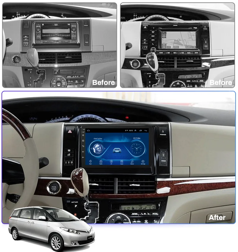 Clearance Android 8.1 Car Multimedia Player for Toyota Estima/PREVIA/Tarago/Canarado radio stereo gps navigation system 1