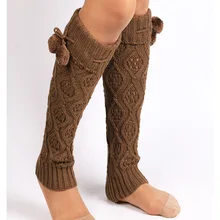 Носки для ног из ромбовидной пряжи; длинные пушистые ботиночки с помпонами; AliExpress; новые стильные вязаные ботиночки из пряжи