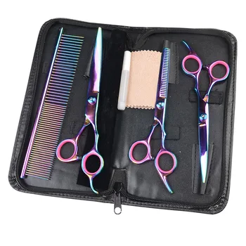 

Pet Grooming Scissors Four-piece Suit Small Pet French Bulldog Grooming Scissors Pet Cleaning Beauty Tools Pet Supplies