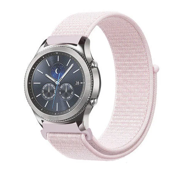 22 мм ремешок для часов samsung galaxy watch 46 мм 42 мм активный 2 нейлон huawei watch gt ремешок Amazfit bip gear S3 Frontier 44 40 - Цвет ремешка: pearl pink 16