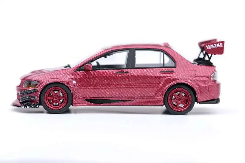 Fibra de Carbono Erro Carro Mitsubishi Evolution 9 Evo Modelo Vermelho 404 1:64 2 Brinquedos e hobbies