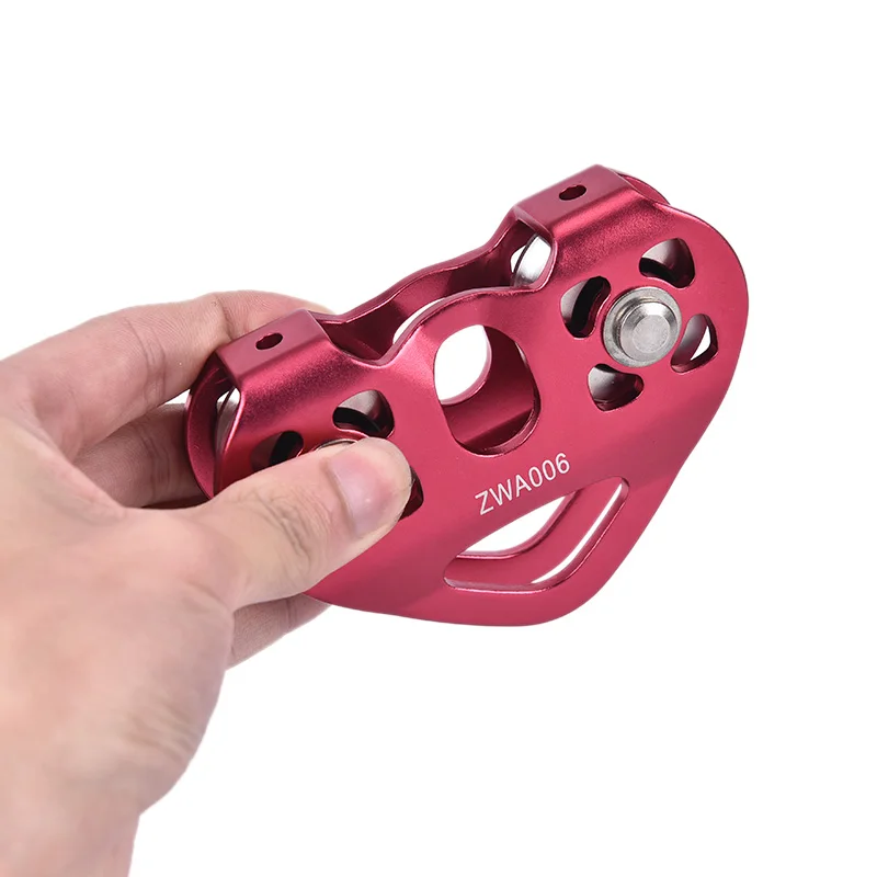 Professional Mountaineer Rock Climbing Pulley Outdoor High Altitude Traverse Carriage Magnalium Twin Wheels Pulley 30KN