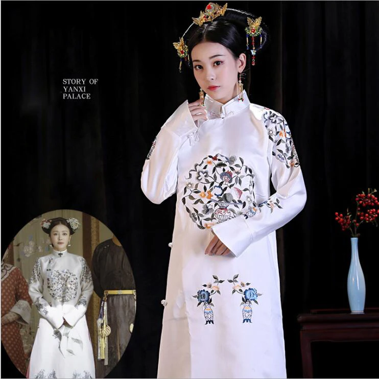 古代中国清朝満州王女の衣装中国のテレビ再生同じアイテム服清朝女王満州ロングローブ セット Aliexpress