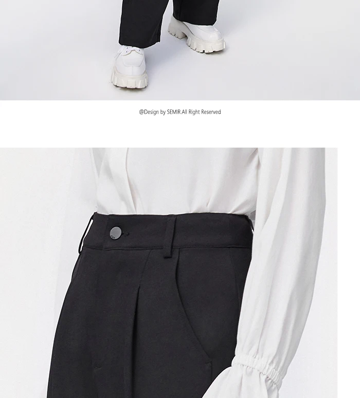 SEMIR Casual Pants Women Spring 2021 New Loose Wide-Leg Pants Slim Drape Mopping Pants Suit Trend SEMIR Casual Pants Women Spring 2021 New Loose Wide-Leg Pants Slim Drape Mopping Pants Suit Trend