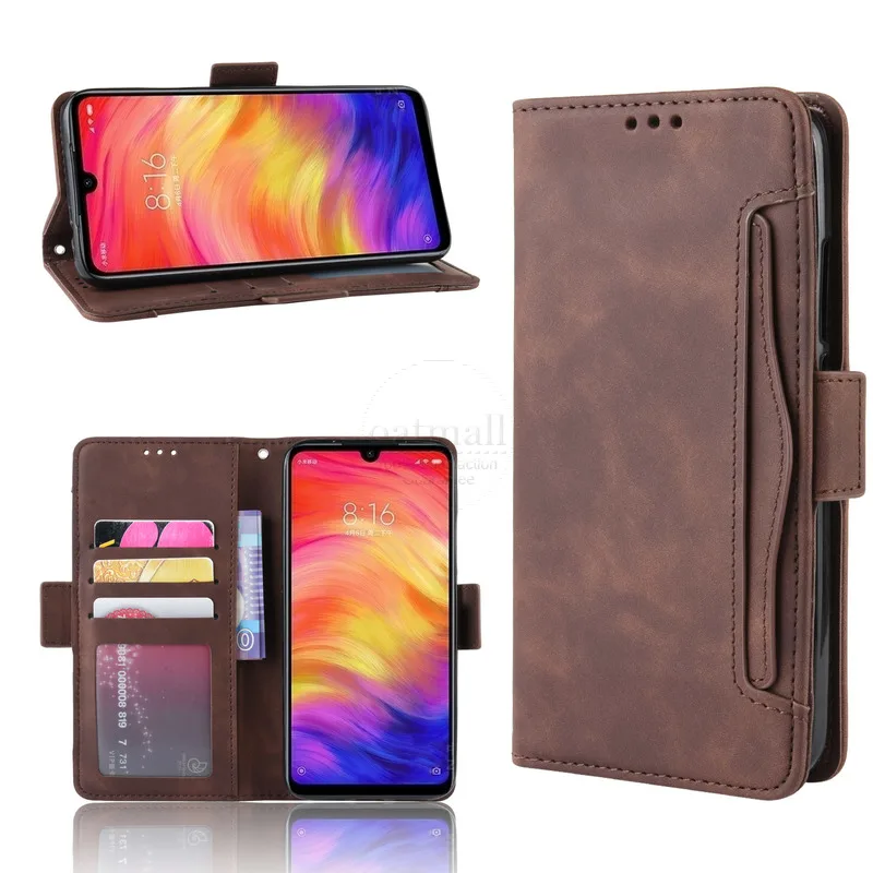 Чехол-кошелек для Xiaomi Redmi Note 7, Магнитный чехол-книжка для Redmi 7, держатель для фото карт, роскошный кожаный чехол для мобильного телефона