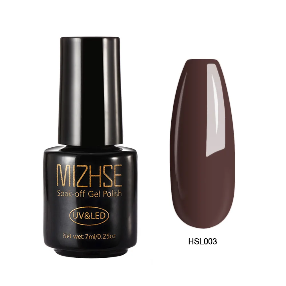 MIZHSE коричневый кофе серия лак для ногтей Маникюр для наращивания ногтей Vernis Перманентный лак для ногтей для УФ-и светодиодной лампы замочить от гель-лака - Цвет: hsl003