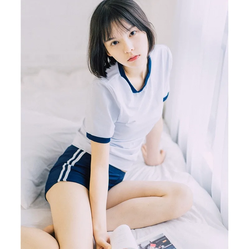 Uniforme escolar japonês feminino jérsei anime cosplay ginásio sportwear  cheerleader voleibol jk terno t shirt shorts bloomers