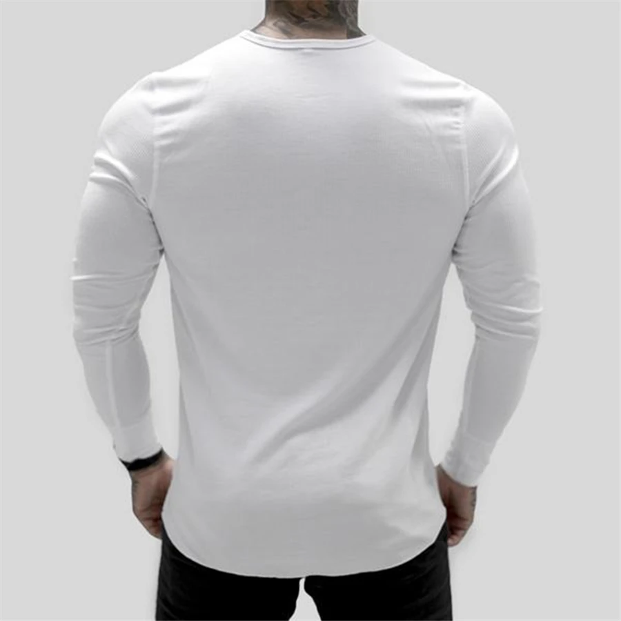 Men's Button Collar Long Sleeve Sports & Workout T Shirt - Men's ...