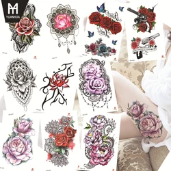 Waterproof Half Arm Tattoo Sticker  Temporary Tatoo  Fake Tattoo for Woman  Art Lion Tiger Fashion Flower rose