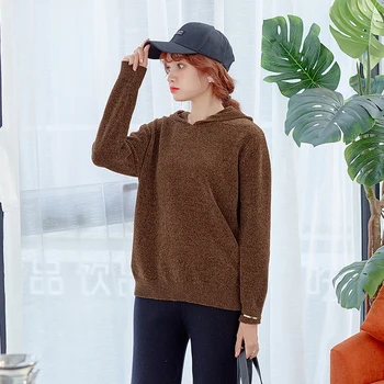 

Fluffy Knitted Hooded DMLFZMY Sweaters Women 2020 Winter Christmas Pullover Woman Long Sleeve Casual Loose Female Jumper