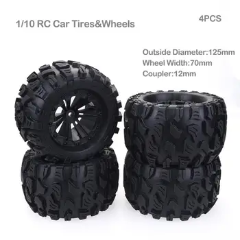 

1/10 RC Car rubber sponge Tires tyre 125mm tires&12mm hex hub wheels for RC 1/10 HPI HSP ZDRacing LRP upgrade tires parts